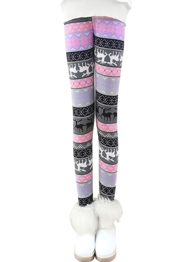 BOOPH Girls Winter Thick Warm Pant Fleece Lined Leggings 6-7Y Elk Purple - Image 1